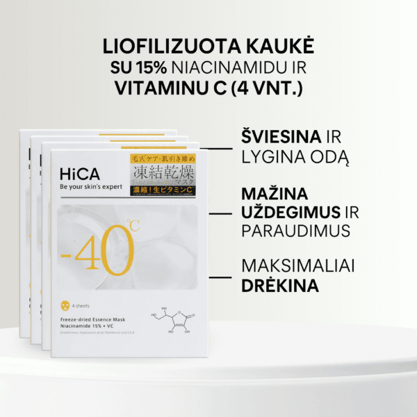 Liofilizuota kaukė su 15% Niacinamidu ir VIT C (4 vnt)