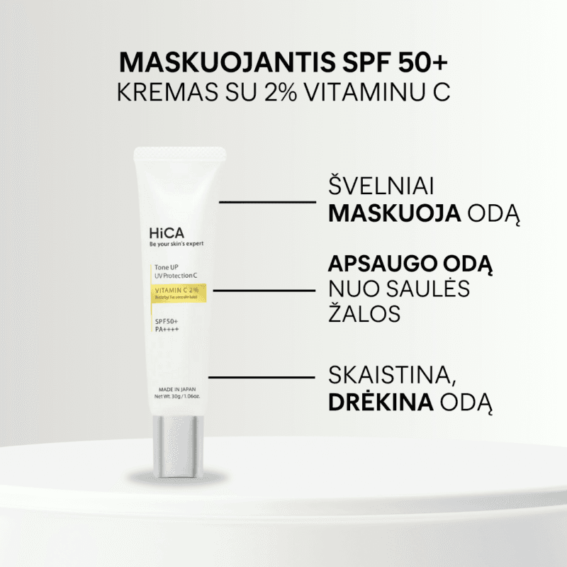 Maskuojantis SPF 50+ kremas su 2% VIT. C