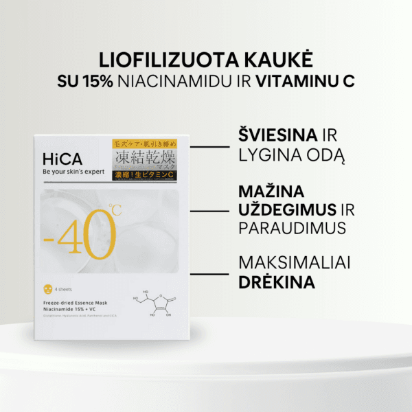 Liofilizuota kaukė su 15% Niacinamidu ir VIT C (1 vnt.)