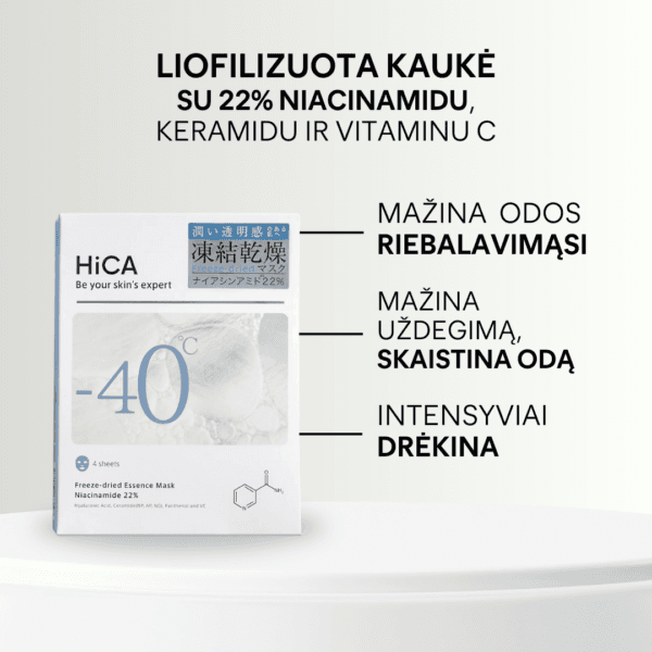 Liofilizuota kaukė su 22% Niacinamidu, Keramidu ir VIT C (1vnt)