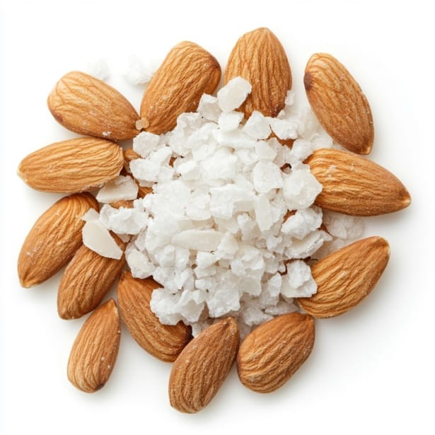 Migdolų žiedai ir riešutai